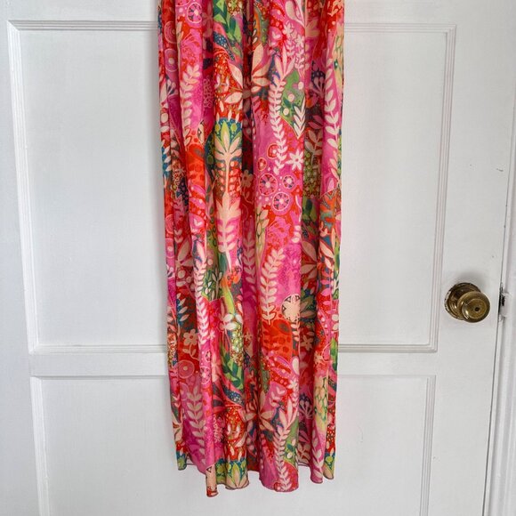 LTP Colorful Floral Stripe Strap Maxi Dress Stretchy Beachy Pool, Size 12 - Picture 5 of 10
